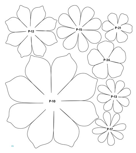 Pdf A4 Xl Rose Paper Flower Templates W Rose Bub Center Included Free