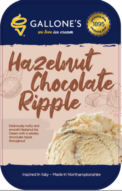 Hazlenut Chocolate Ripple 1l Gallones Ice Cream Delivery