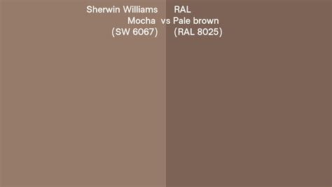 Sherwin Williams Mocha Sw 6067 Vs Ral Pale Brown Ral 8025 Side By