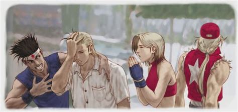 Oe Higashi Andy Bogard Blue Mary Terry Bogard Official Art King Of Fighters 2000 King Of