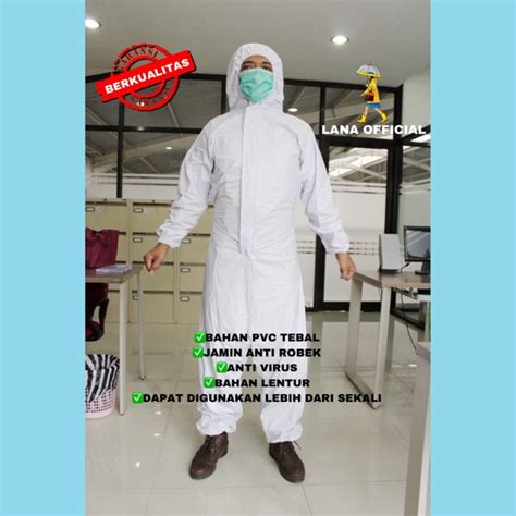 Baju Hazmat Suit Apd Premium Anti Corona Bahan Pvc Super Tebal