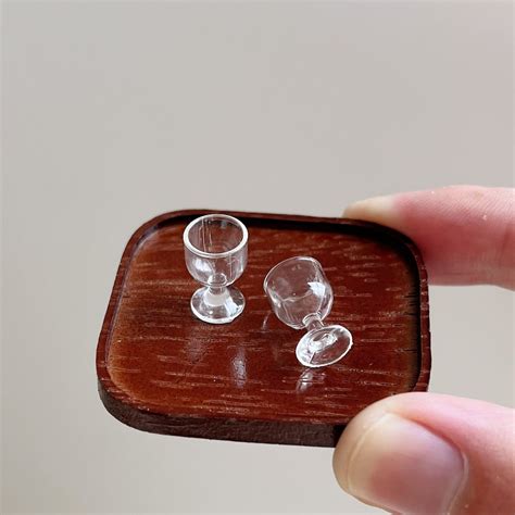 2 Pieces Miniature Wine Glasses Miniature Clear Plastic Wine Etsy