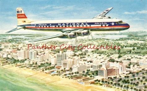 Vintage Postcard National Airlines Douglas Dc 7 Star Airliner Old Pc 4