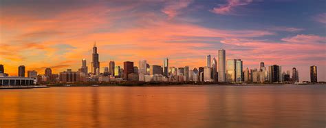 Chicago Skyline Sunset Lewis Carlyle Photography