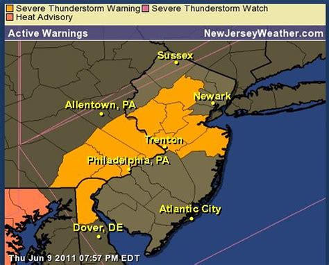 Strong Thunderstorms Moving Through New Jersey Some Packed With Hail