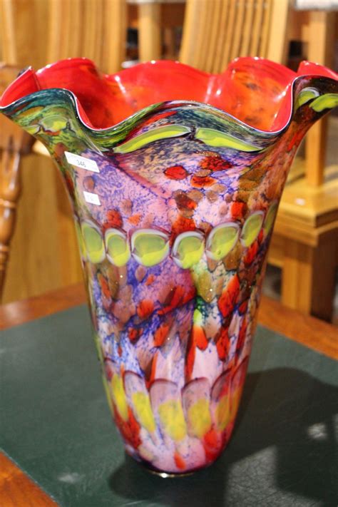 Sold Price Large Art Glass Vase Multi Coloured Design April 6 0120 7 00 Pm Aedt