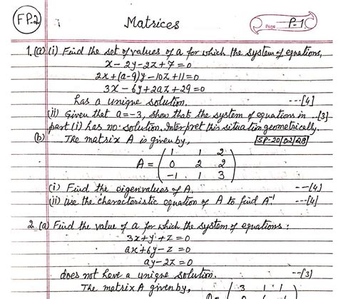 As Level Further Mathematics 9231 Matrices Cambridge Igcse