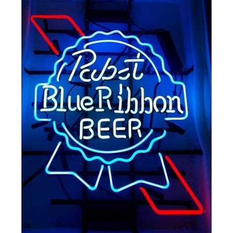 Desung Brand New Pabst Blue Ribbon Neon Sign Lamp Glass Beer Bar Pub Man Cave Sports Store Shop