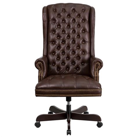 Kent dark wood executive swivel tilt chair $1,429.00. Flash Furniture Traditional Upholstered Executive Office ...
