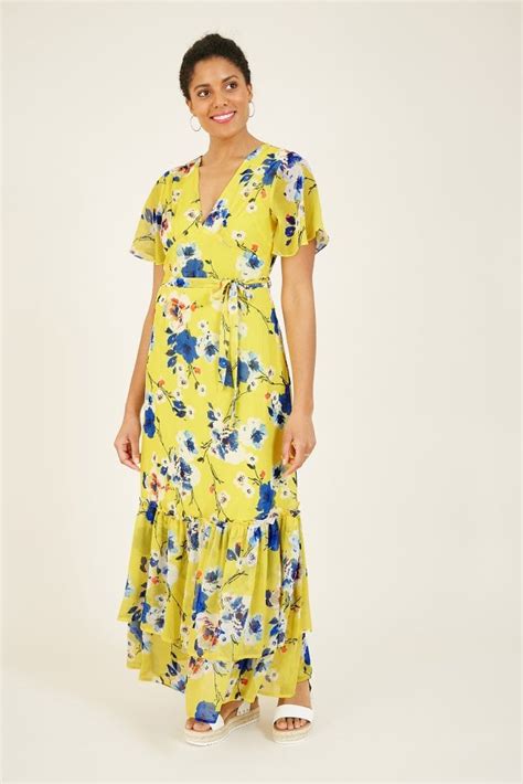 Yellow Floral Maxi Dress Yumi