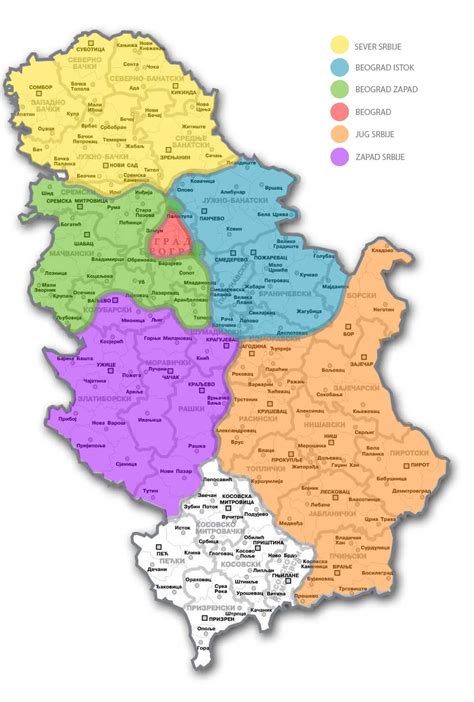 Gradovi Geografska Karta Srbije