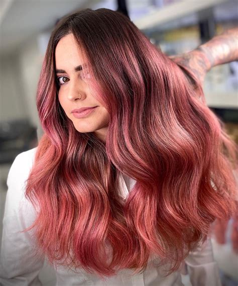 13 Red Hair With Rose Gold Balayage Background Red Hair Style