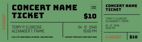 Concert Ticket Template Free Printable