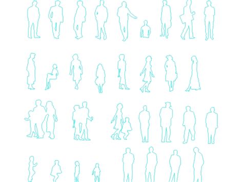 Human Silhouette Dwg Download 25216 Human Silhouette Free Vectors