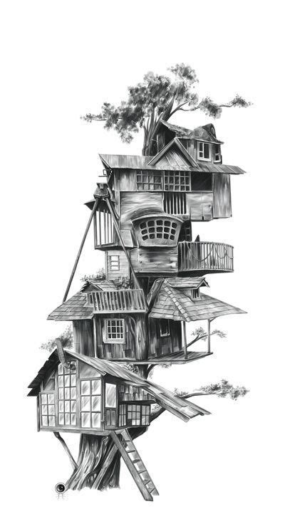 It's a perfect place to hang out and simply take a break from the in minecraft you can build literally any treehouse you want. Two Point Perspective Treehouses | Tree house drawing ...