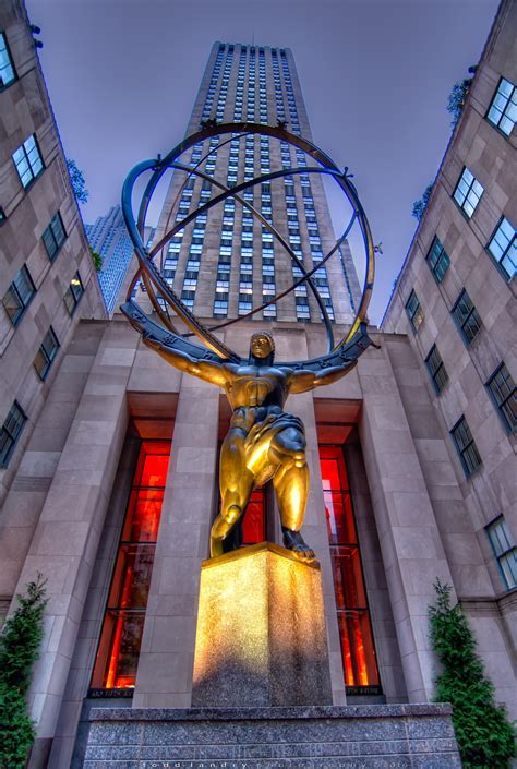 Atlas Bronze Statue At Rockefeller Center Nyc Since 1937 45 Ft14 M