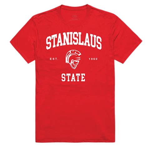 California State University Stanislaus Warriors Seal Tee T Shirt Red