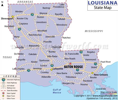 Louisiana Map With Cities Pic