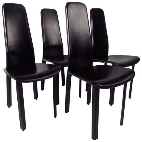set of italian leather high back dining chairs by cidue high back dining chairs dining chairs