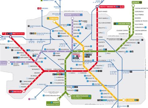 «bar e ristoranti senza certezze». Mappa metro di Milano, linee rossa, lilla, verde e gialla, guida percorsi ATM di Milano
