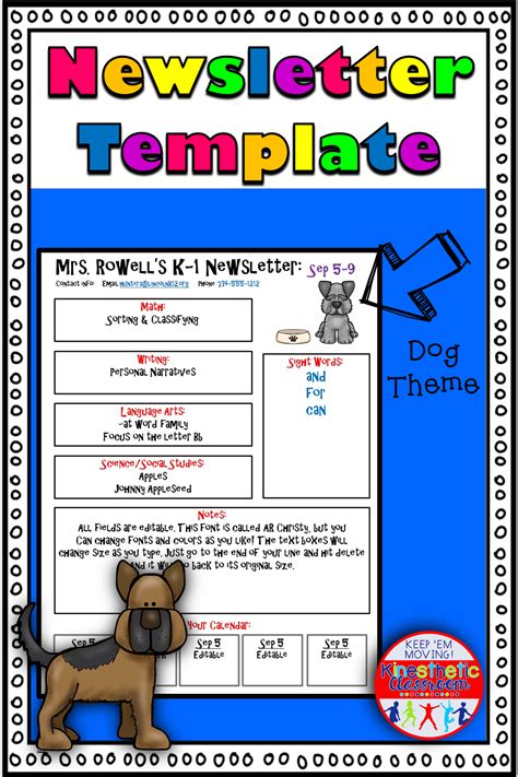 Editable Newsletter Template Dog Theme | Editable newsletter templates, Newsletter templates ...