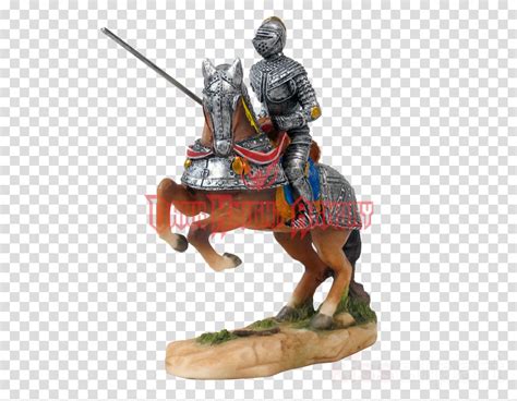 Download Armored Knight With Jousting Lance On Rearing Horse Png Image