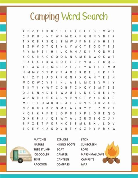 Camp Word Search Printables