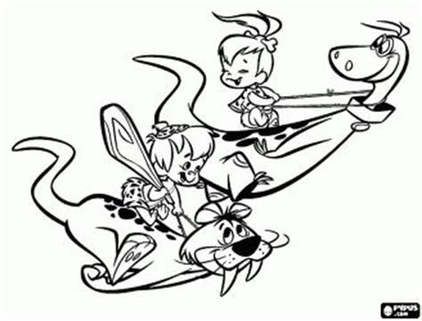 Pebbles And Bam Bam Coloring Pages Pebbles And Bam Bam Riding Their Pets Coloring Page Super