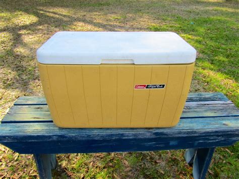 Stearns safety / coleman co. Vintage Bright Yellow Coleman Cooler / Camping / Ice Chest ...