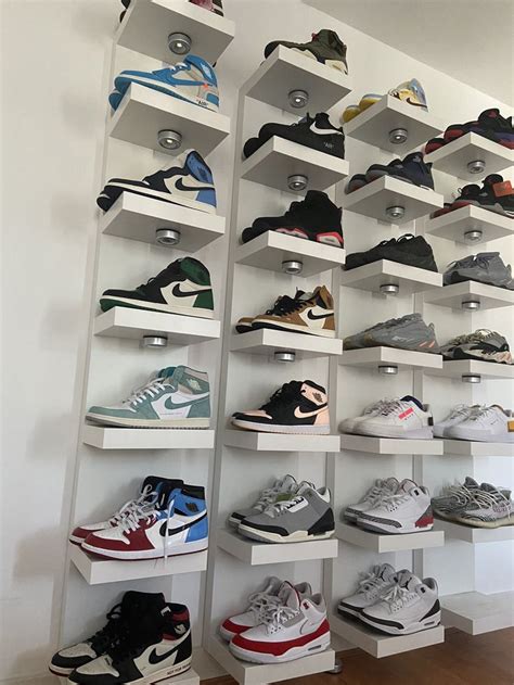 Ikea picture ledge 22 floating shelf mosslanda black display wall mounted. LACK white, Wall shelf unit - IKEA | Sneakerhead bedroom ...