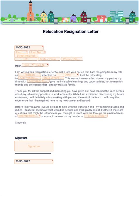 Relocation Resignation Letter Sign Templates Jotform