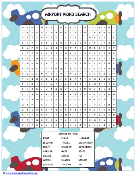 Games To Play At The Airport Moms Munchkins Free Printable Games Airplane Activities Fun