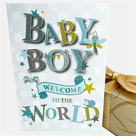 Cute New Baby Boy Card Welcome To The World