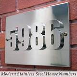 Contemporary Stainless Steel House Numbers Photos