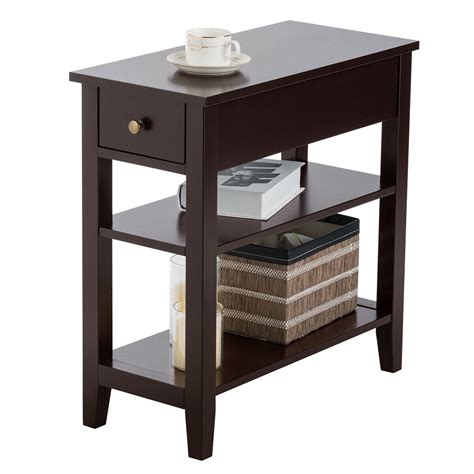 Gymax 3 Tier Nightstand Bedside Table Sofa Side End Table Wdouble