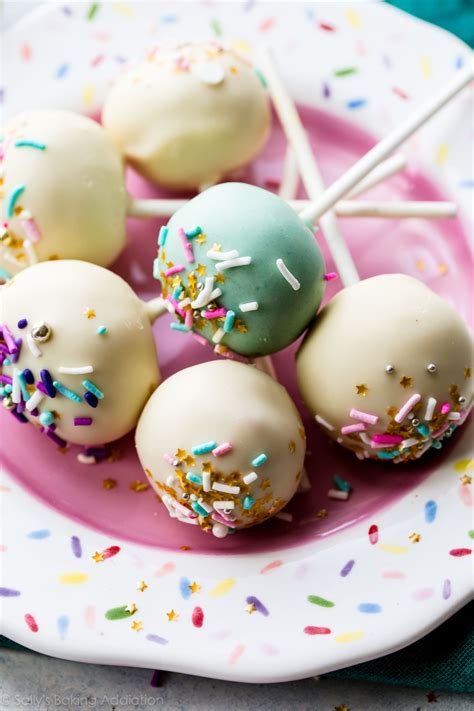 If you've ever been to starbucks you most likely saw their famous pink birthday cake pops through the glass of sweet goodies. Homemade Cake Pops - Sallys Baking Addiction