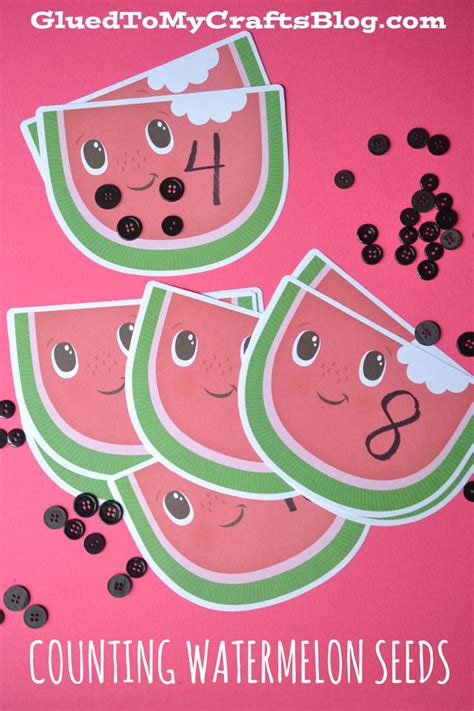 Watermelon Seed Counting Game Glued To My Crafts Counting Games