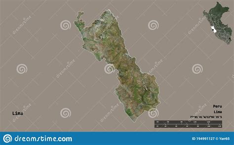 Lima Region Of Peru Zoomed Satellite Stock Illustration