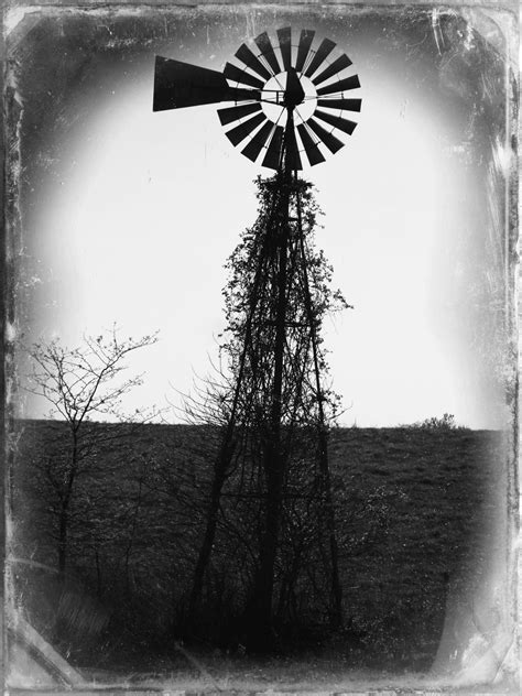 Windmill Windmill Country Style Black And White
