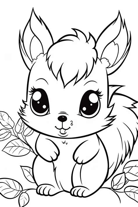 Easy Cute Squirrel Coloring Pages For Kids Free Printable