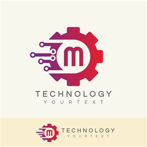 Design Inicial Do Logotipo Da Letra M Da Tecnologia Vetor Premium