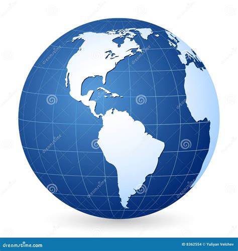Blue World Map Isolated On White Background Vector Illustration