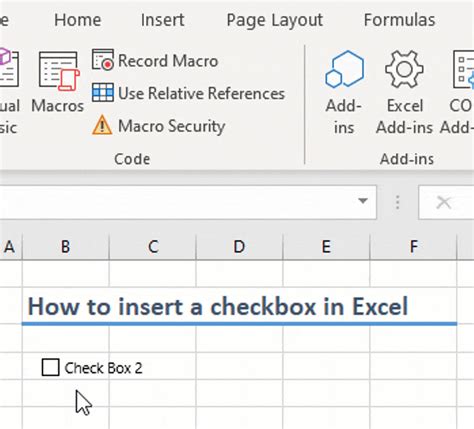Excel Checkbox Table