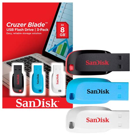 8gb Sandisk Cruzer Blade Usb 20 Flash Drive Usb Memory Stick Colour 3
