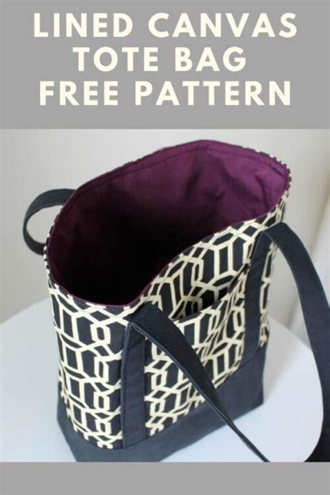 Lined Canvas Tote Bag Free Pattern Sew Modern Bags