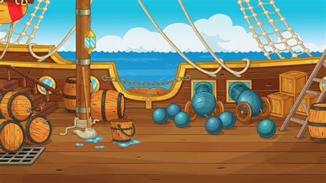 Deck Of The Pirate Ship On Behance Cartoon Ships Pirate Ship Game