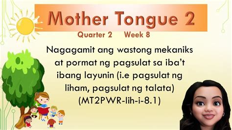 Mother Tongue 2 Q2 W8 Liham Talata Maestramo Youtube
