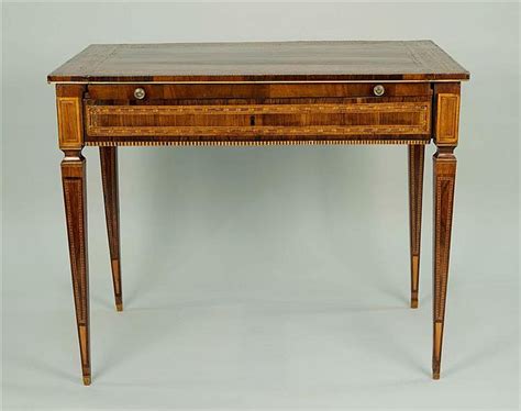 Lot Italian Rosewood Parquetry Inlaid Writing Table Late 18th Century