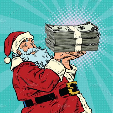 Santa Claus Money Dollars Custom Designed Illustrations Creative Market