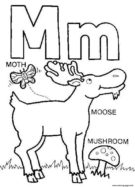 M Words Free Alphabet S70ac Coloring Page Printable